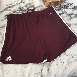 Adidas Maroon w White Side Stripe Shorts 5" M